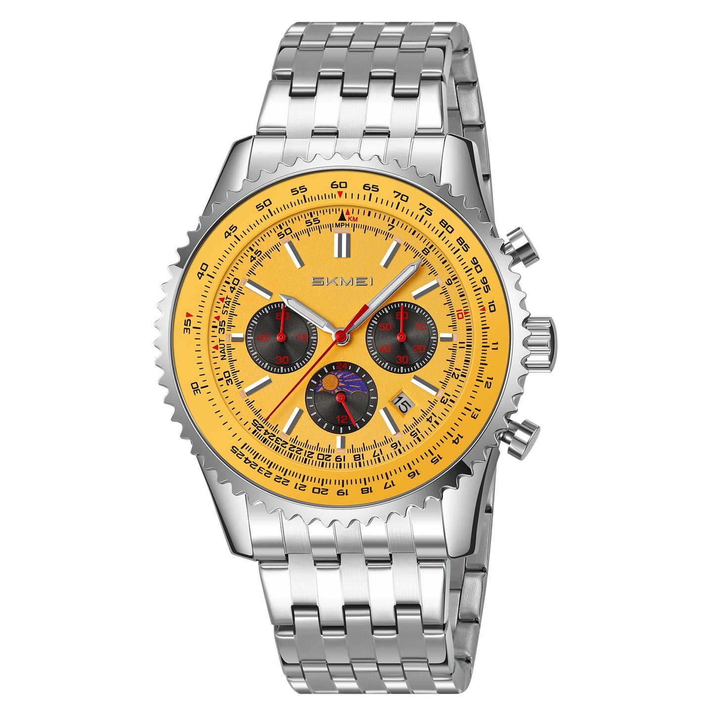 Skmei Quartz Analog Dial Stainless Steel Strap Watch for Men - 9348