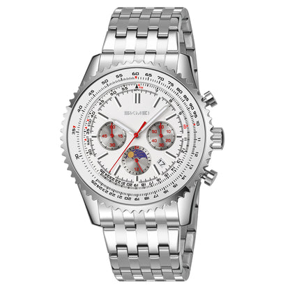 Skmei Quartz Analog Dial Stainless Steel Strap Watch for Men - 9348