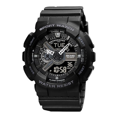 Analog-Digital Watch for Men with Black Silicone Strap and Round Dial for Casual & Formal Wear