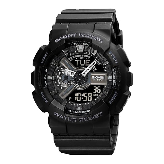 Premium Analog Digital Sports Watch for Men with Round Dial Alarm LED Display and Durable Strap