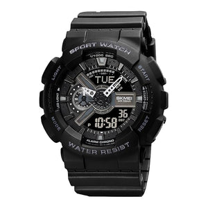 Premium Analog Digital Sports Watch for Men with Round Dial Alarm LED Display and Durable Strap