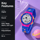 Digital Watch for Kids with Dark Blue Polyurethane Strap and Round Dial for Casual & Formal Wear