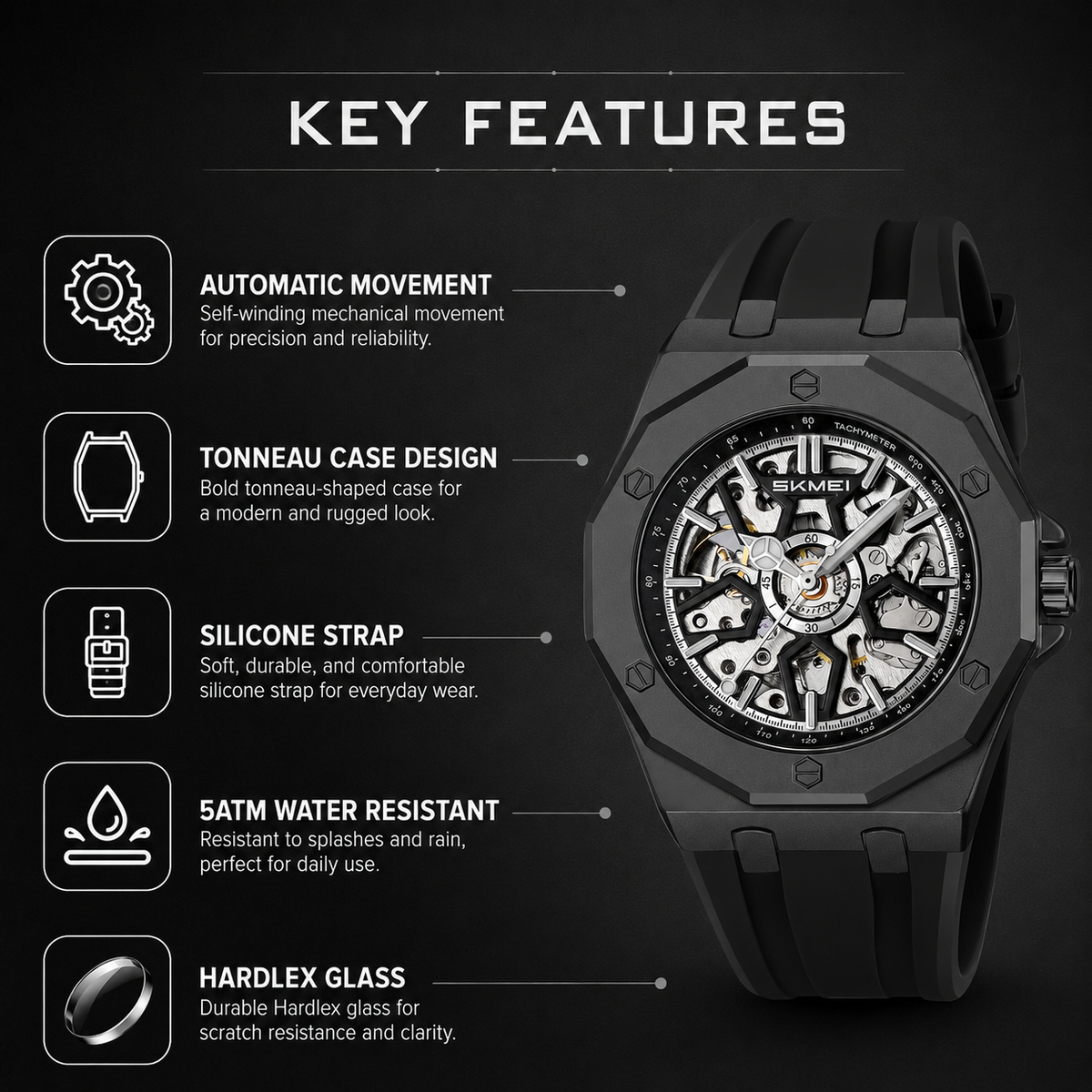 Wrist Watch for Men & Women with Classic Durable Strap and Round Dial for Casual & Formal Wear