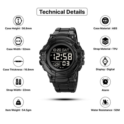 Skmei Digital Dial TPU Strap Watch for Men - 2003