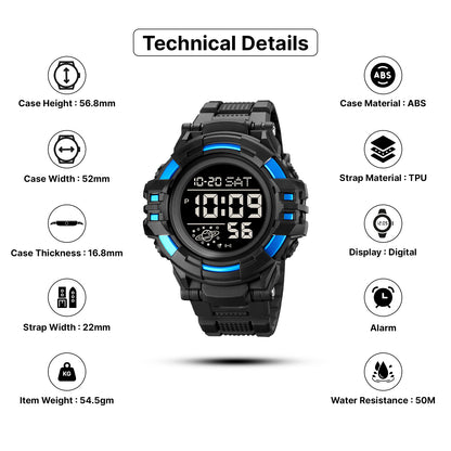 Skmei Digital Dial TPU Strap Watch for Men - 2003