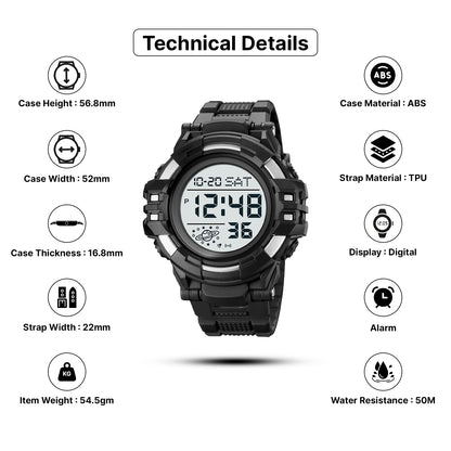 Skmei Digital Dial TPU Strap Watch for Men - 2003