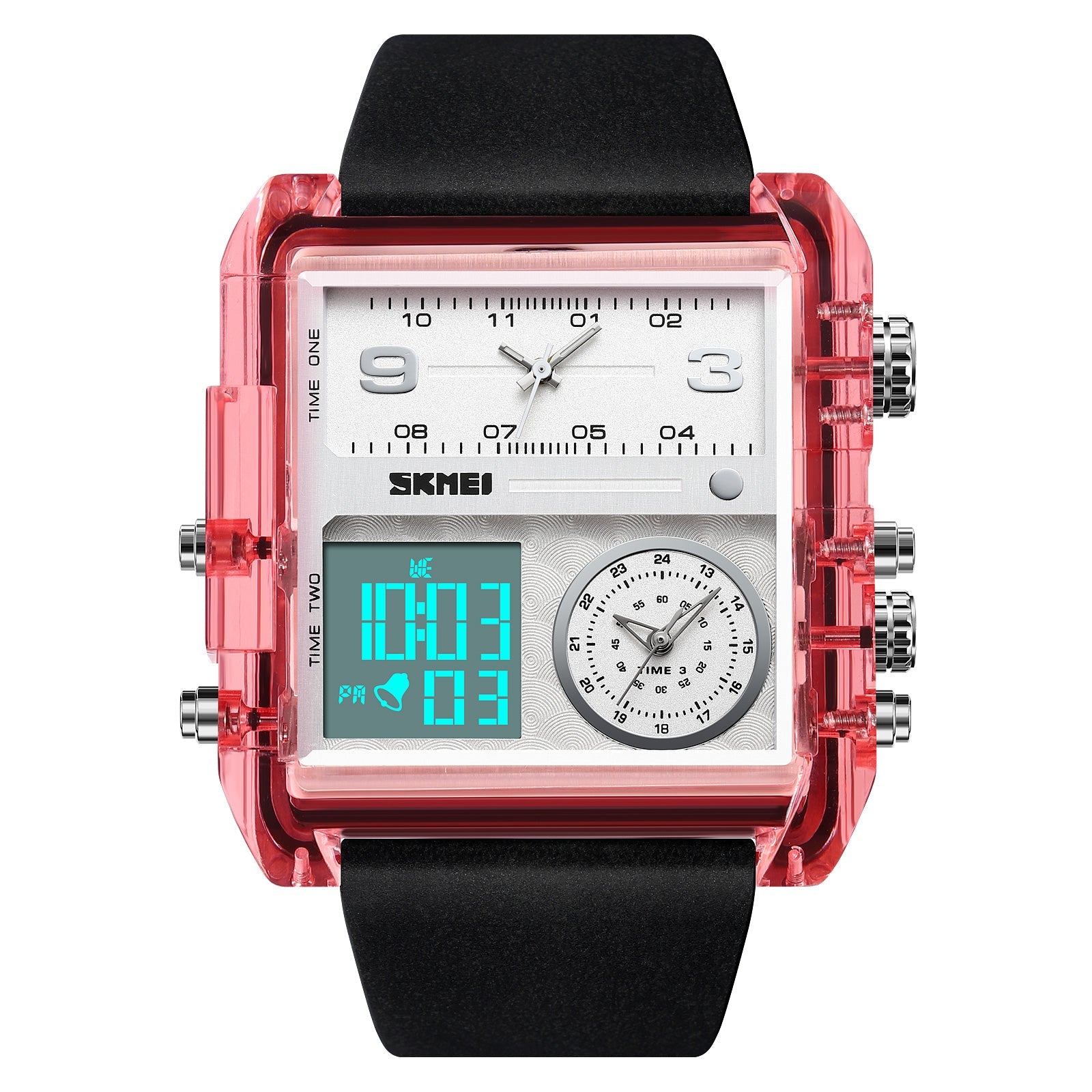 SKMEI Men's Square Large Watch and Digital Sports Watch 2020