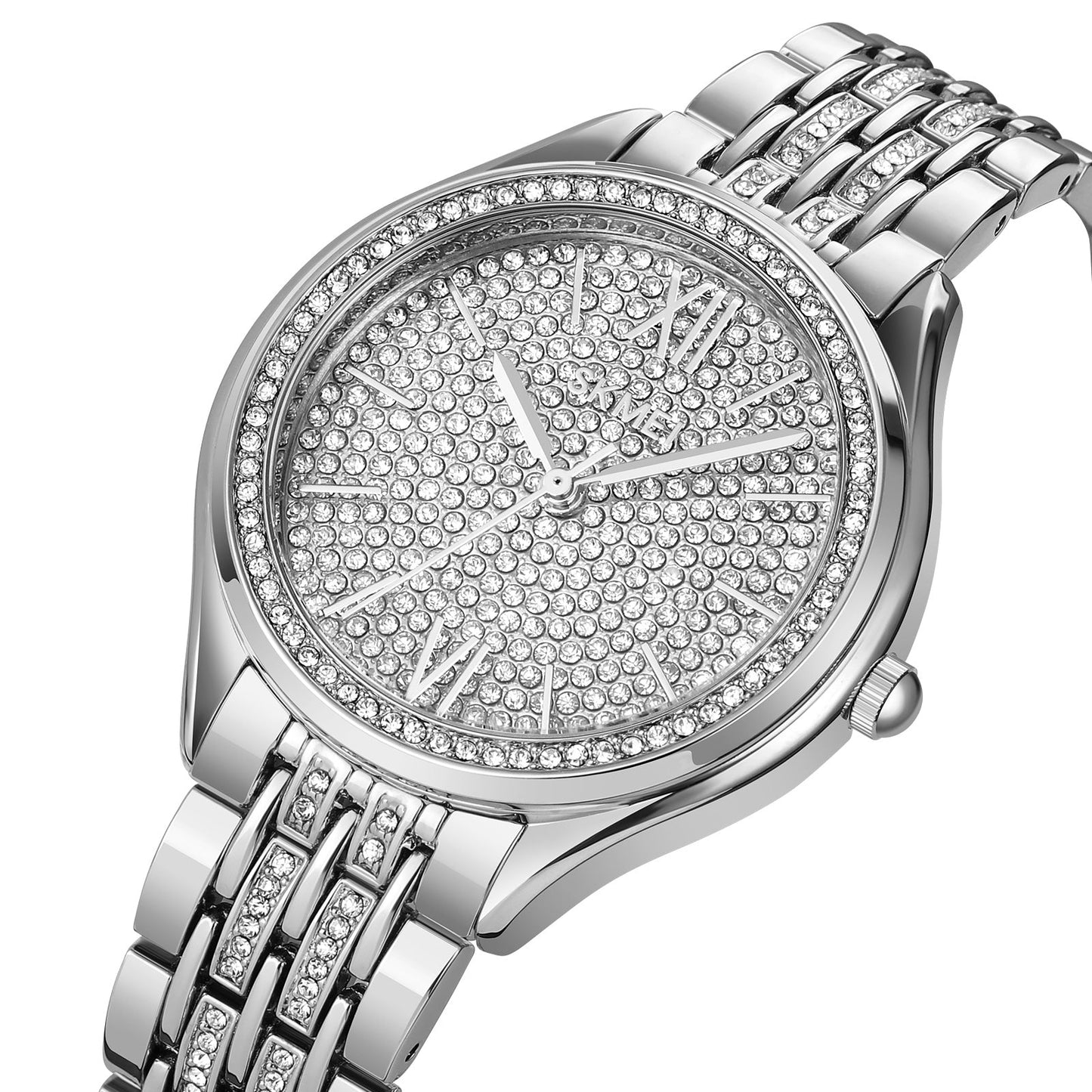 Women's Quartz Watch Rose Gold with Rhinestones - 2030