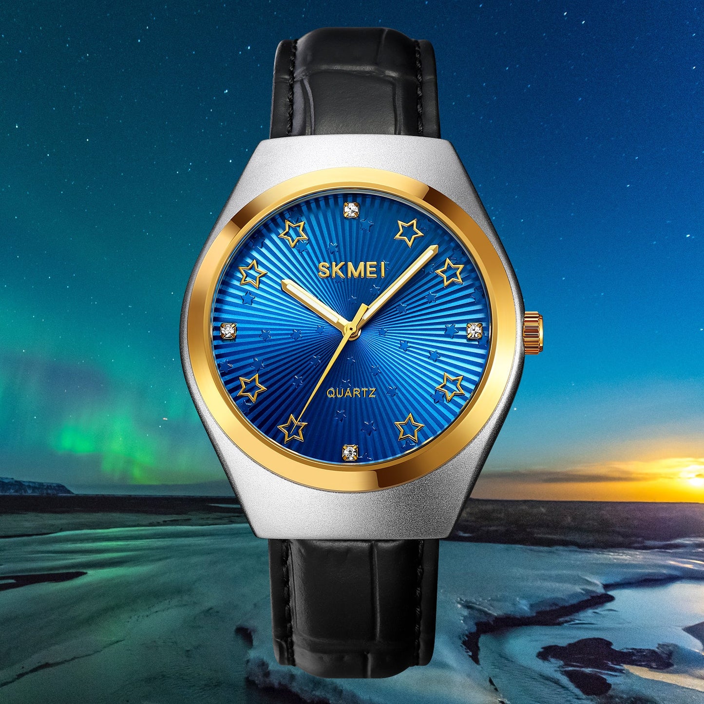 SKMEI Luxury Black Blue Wrist Watch - 2058