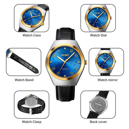 SKMEI Luxury Black Blue Wrist Watch - 2058