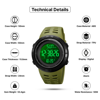 Skmei Digital Dial TPU Strap Watch for Men - 2070
