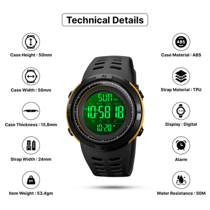 Skmei Digital Dial TPU Strap Watch for Men - 2070