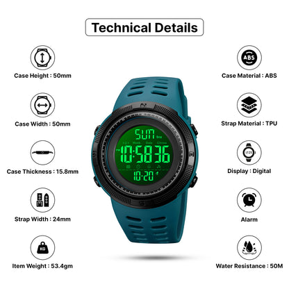 Skmei Digital Dial TPU Strap Watch for Men - 2070