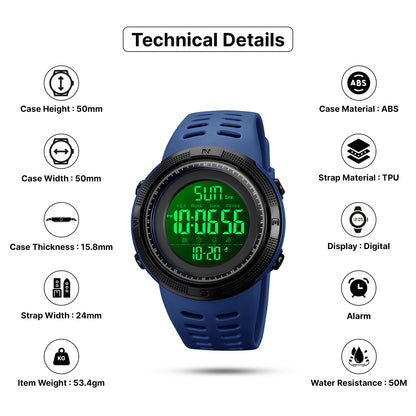 Skmei Digital Dial TPU Strap Watch for Men - 2070