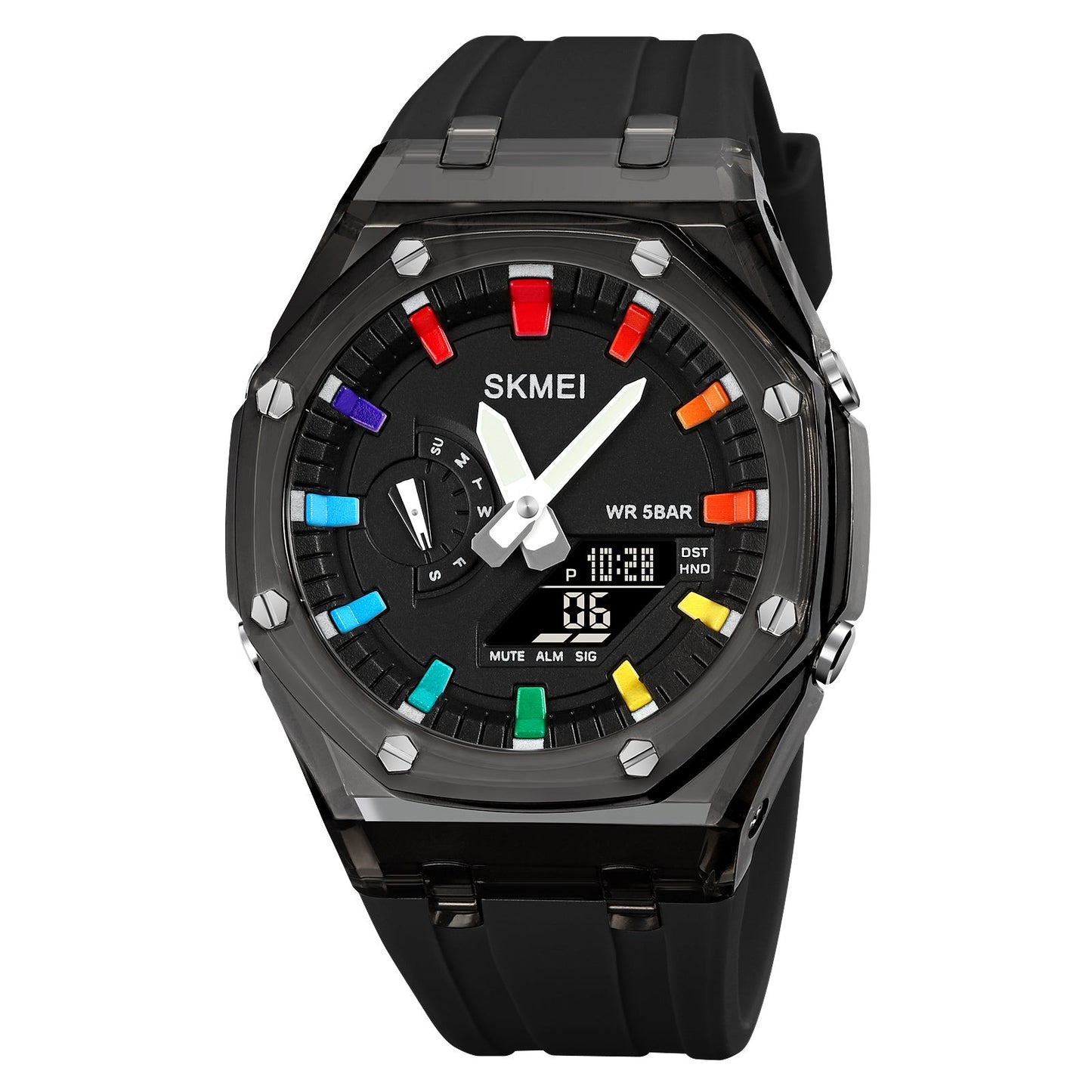 Dual-Display Electronic Fashion Multifunctional Sports Watch for Men- 2100