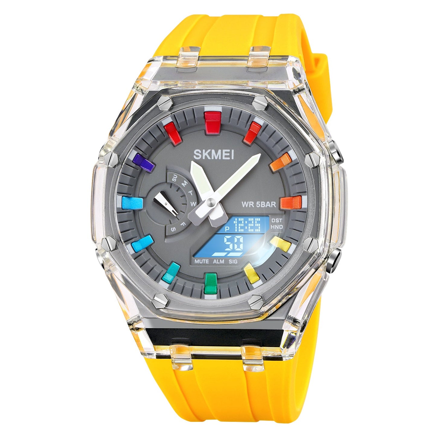 Dual-Display Electronic Fashion Multifunctional Sports Watch for Men- 2100