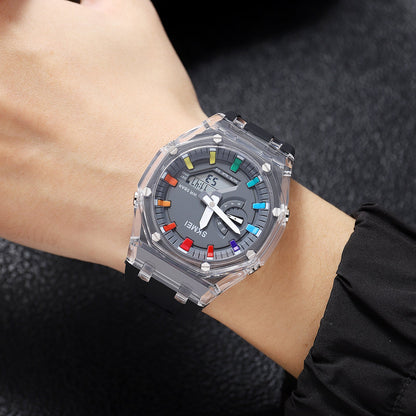 Dual-Display Electronic Fashion Multifunctional Sports Watch for Men- 2100