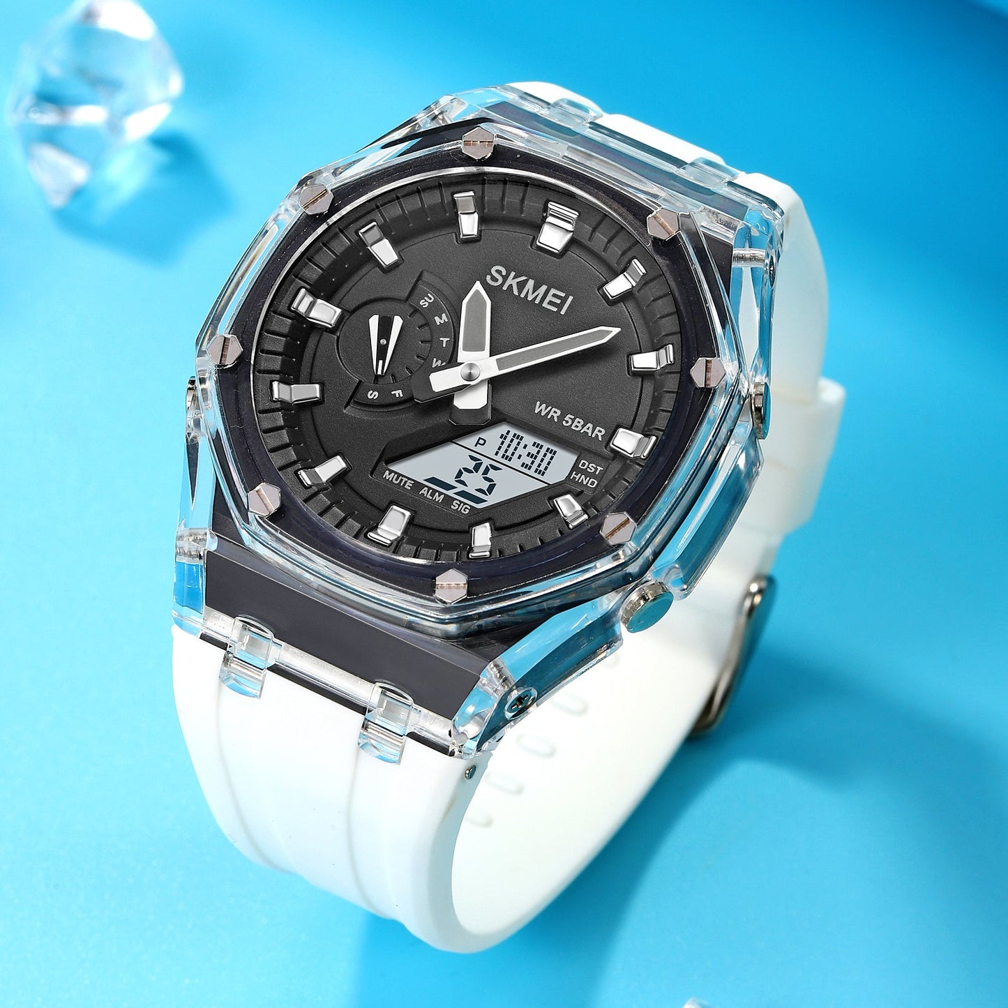 Dual-Display Electronic Fashion Multifunctional Sports Watch for Men- 2100