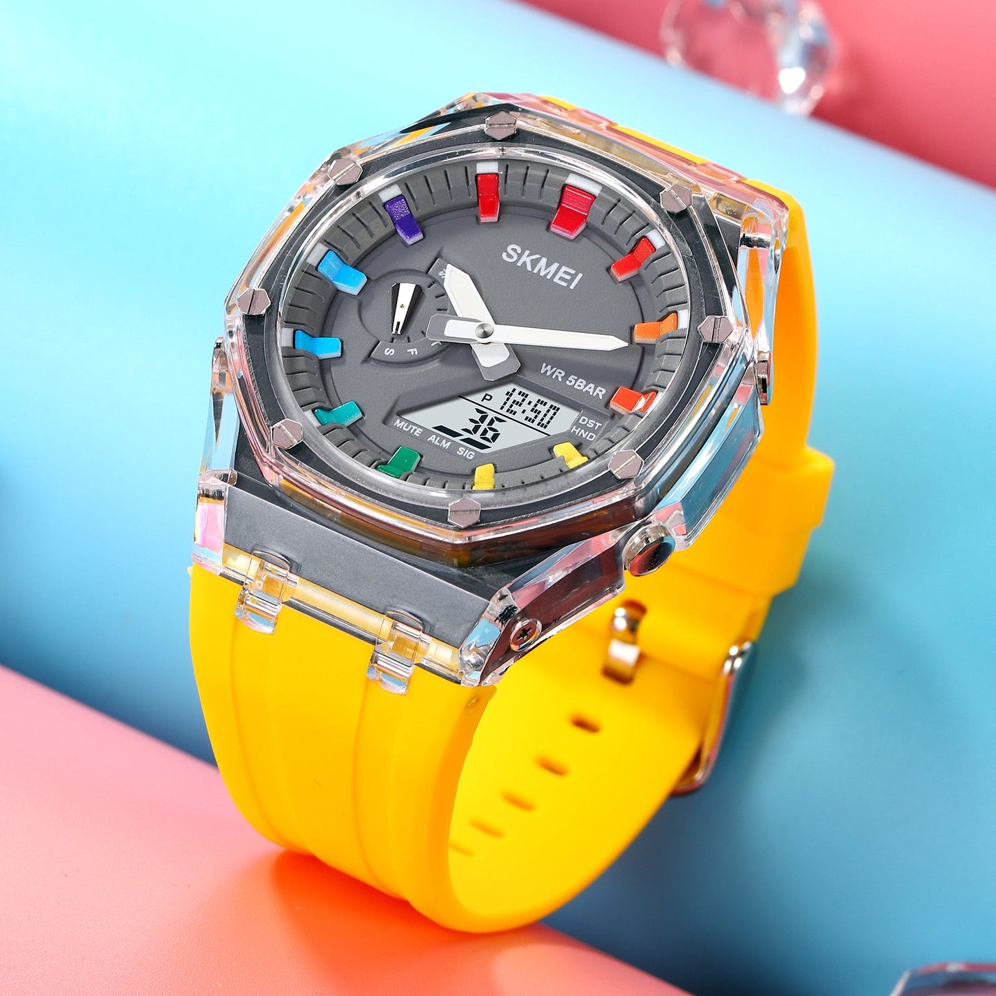 Dual-Display Electronic Fashion Multifunctional Sports Watch for Men- 2100