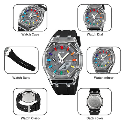 Dual-Display Electronic Fashion Multifunctional Sports Watch for Men- 2100