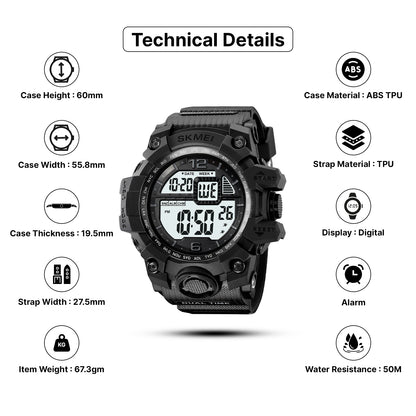 Skmei Digital Dial TPU Strap Watch for Men - 2245