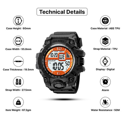 Skmei Digital Dial TPU Strap Watch for Men - 2245