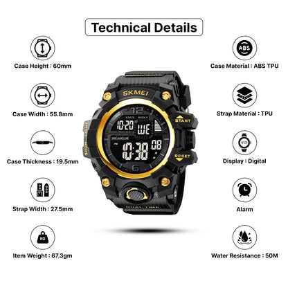 Skmei Digital Dial TPU Strap Watch for Men - 2245