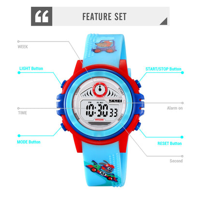 Kids Waterproof Digital Colourful Watches - 2266