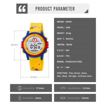 Kids Waterproof Digital Colourful Watches - 2266