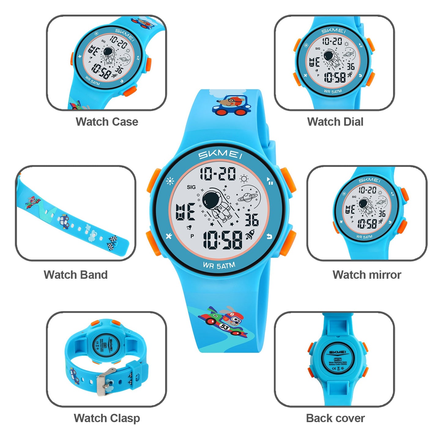 Kids Digital Waterproof with LED Light Fun Themes Watch - 2267