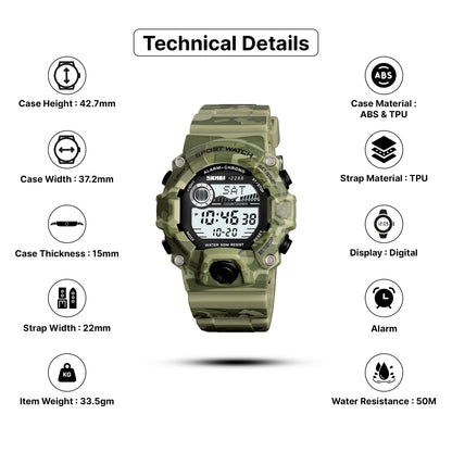 Skmei Digital Dial TPU Strap Watch for Kids - 2288