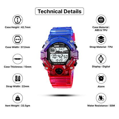 Skmei Digital Dial TPU Strap Watch for Kids - 2288