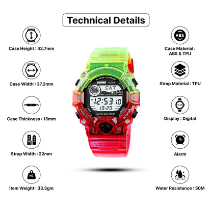 Skmei Digital Dial TPU Strap Watch for Kids - 2288