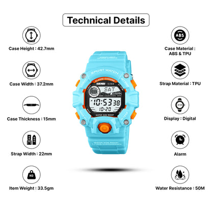 Skmei Digital Dial TPU Strap Watch for Kids - 2288