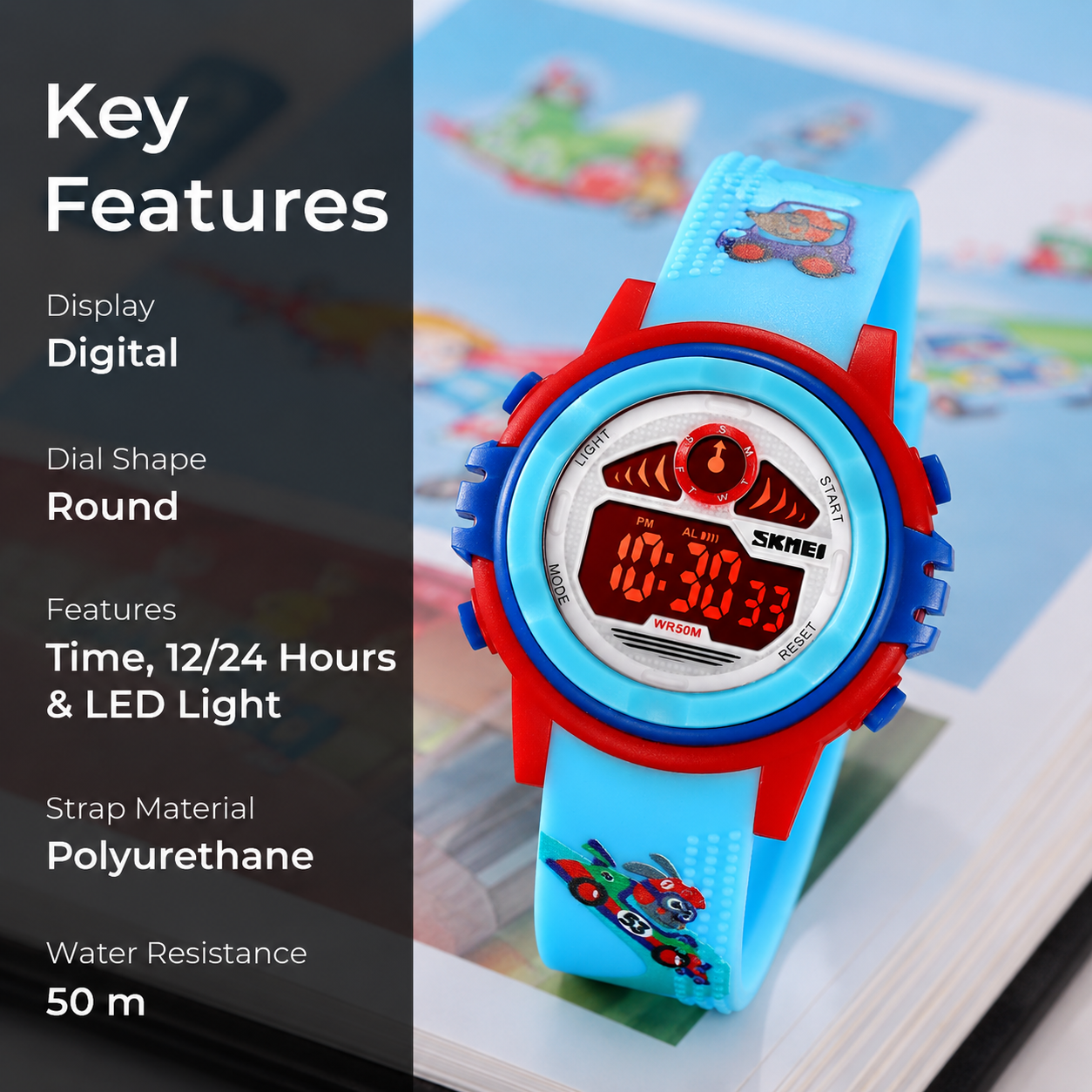 Cute Digital Watch for Kids with Colorful Design and Comfortable Everyday Strap