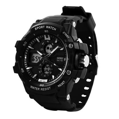 Multi Function Analog Digital Sports Wrist Watch with Flexible Strap For Men