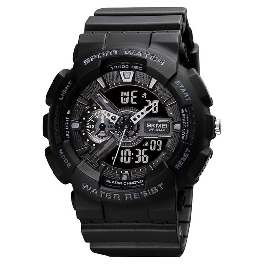 Analog-Digital Sports Watch Multifunction LED Display Alarm, Stopwatch, Day-Date Water Resistant Durable Watch for Boys & Girls