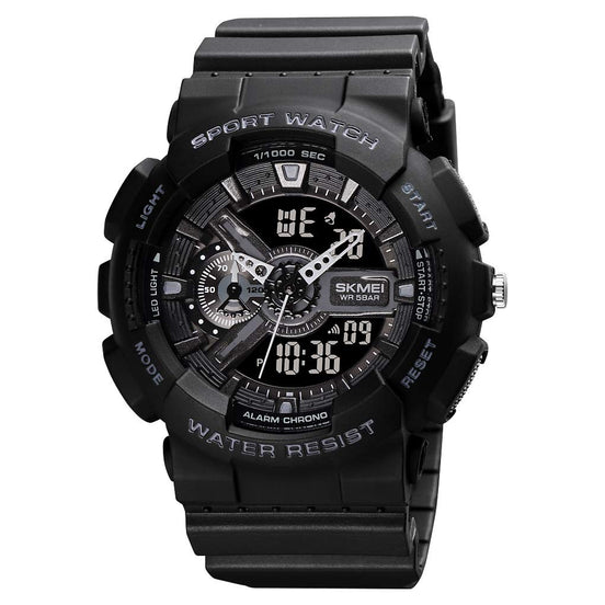 Analog-Digital Watch for Men with Black Polyurethane Strap and Round Dial for Casual & Formal Wear