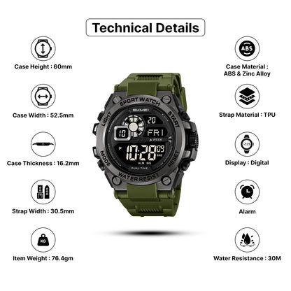 Skmei Digital Dial TPU Strap Watch for Men - 2318