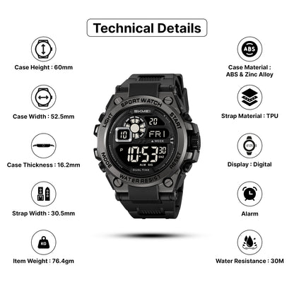 Skmei Digital Dial TPU Strap Watch for Men - 2318