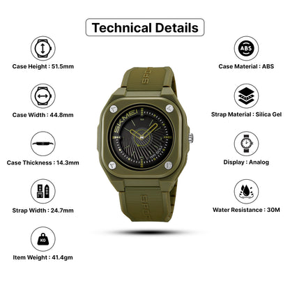 Skmei Quartz Analog Dial Silica Gel Strap Watch for Men - 2329