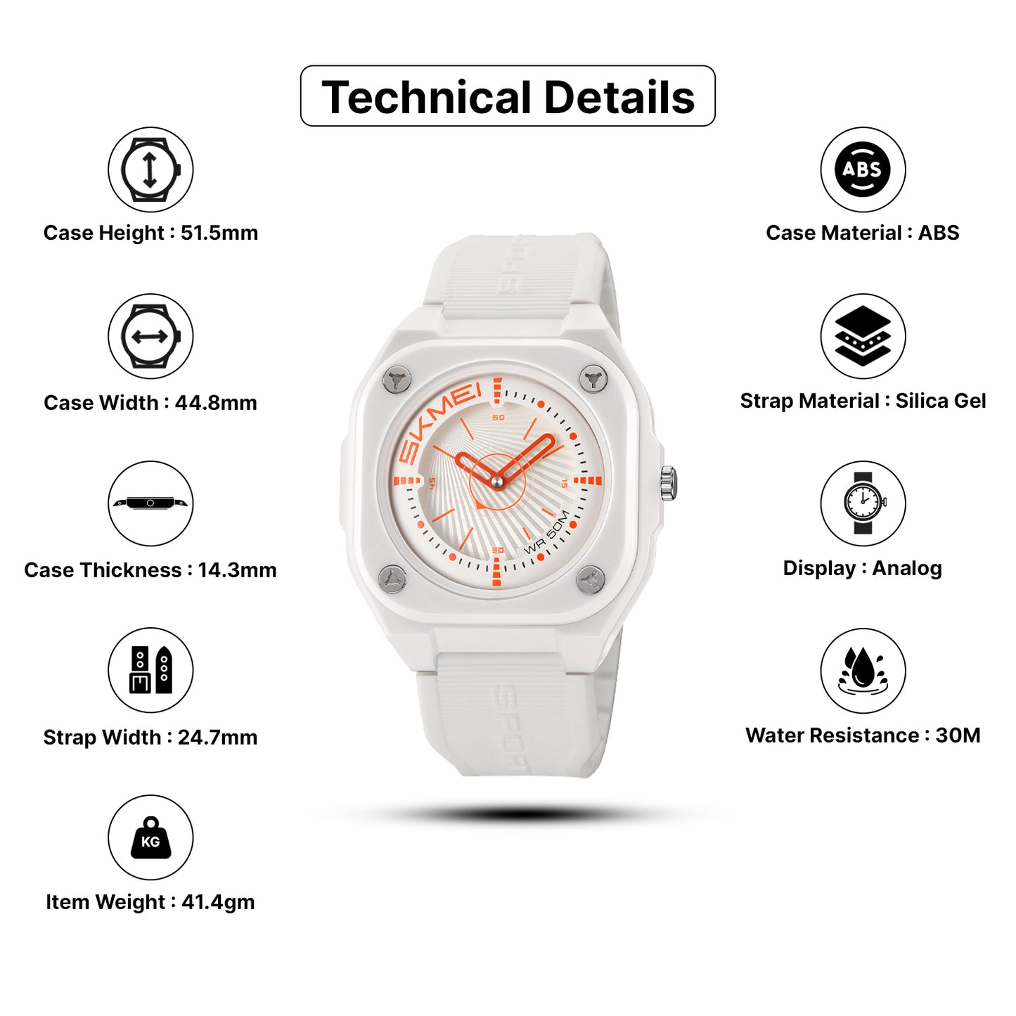 Skmei Quartz Analog Dial Silica Gel Strap Watch for Men - 2329