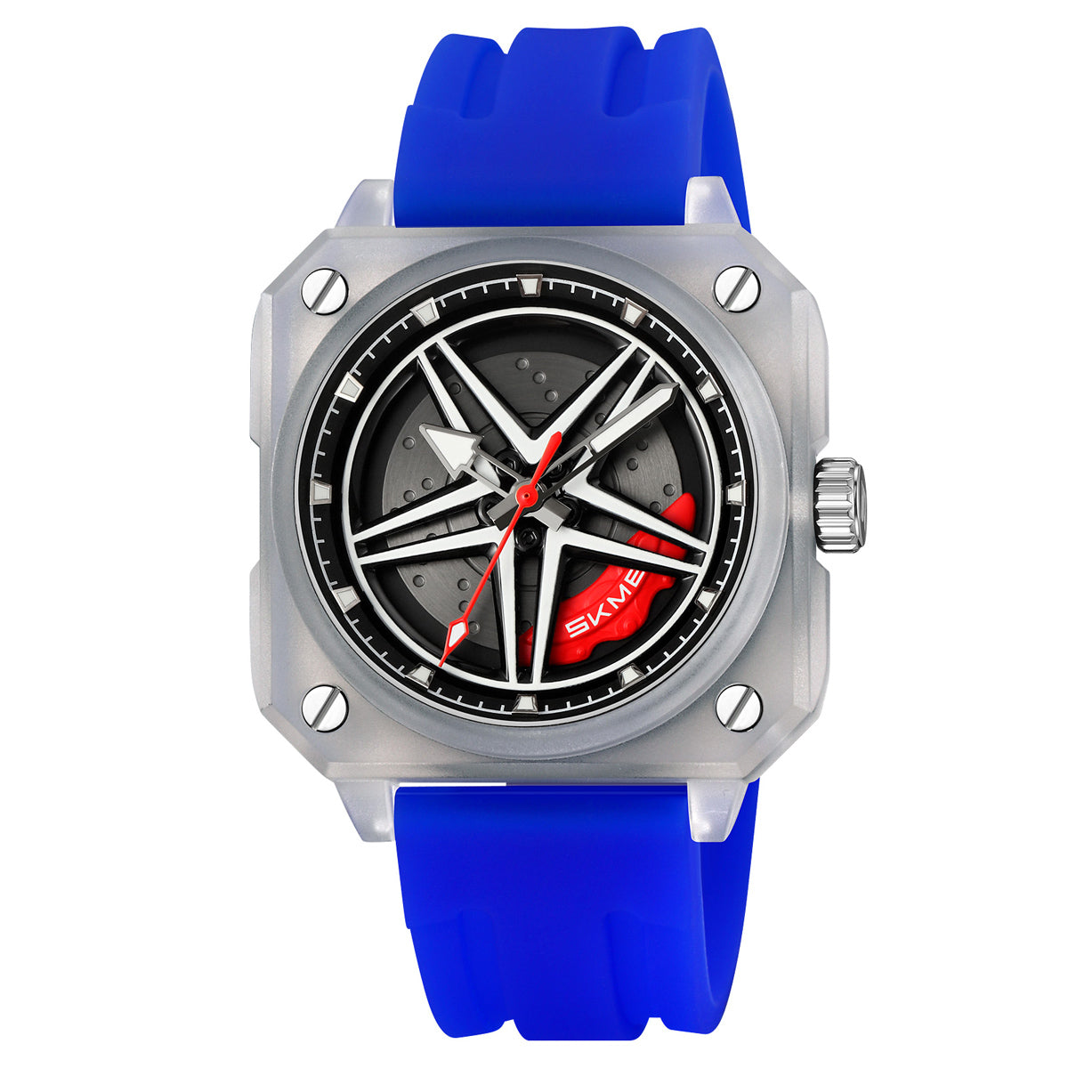 Men's Spinning Car Wheel Watch Rubber Band - 2362