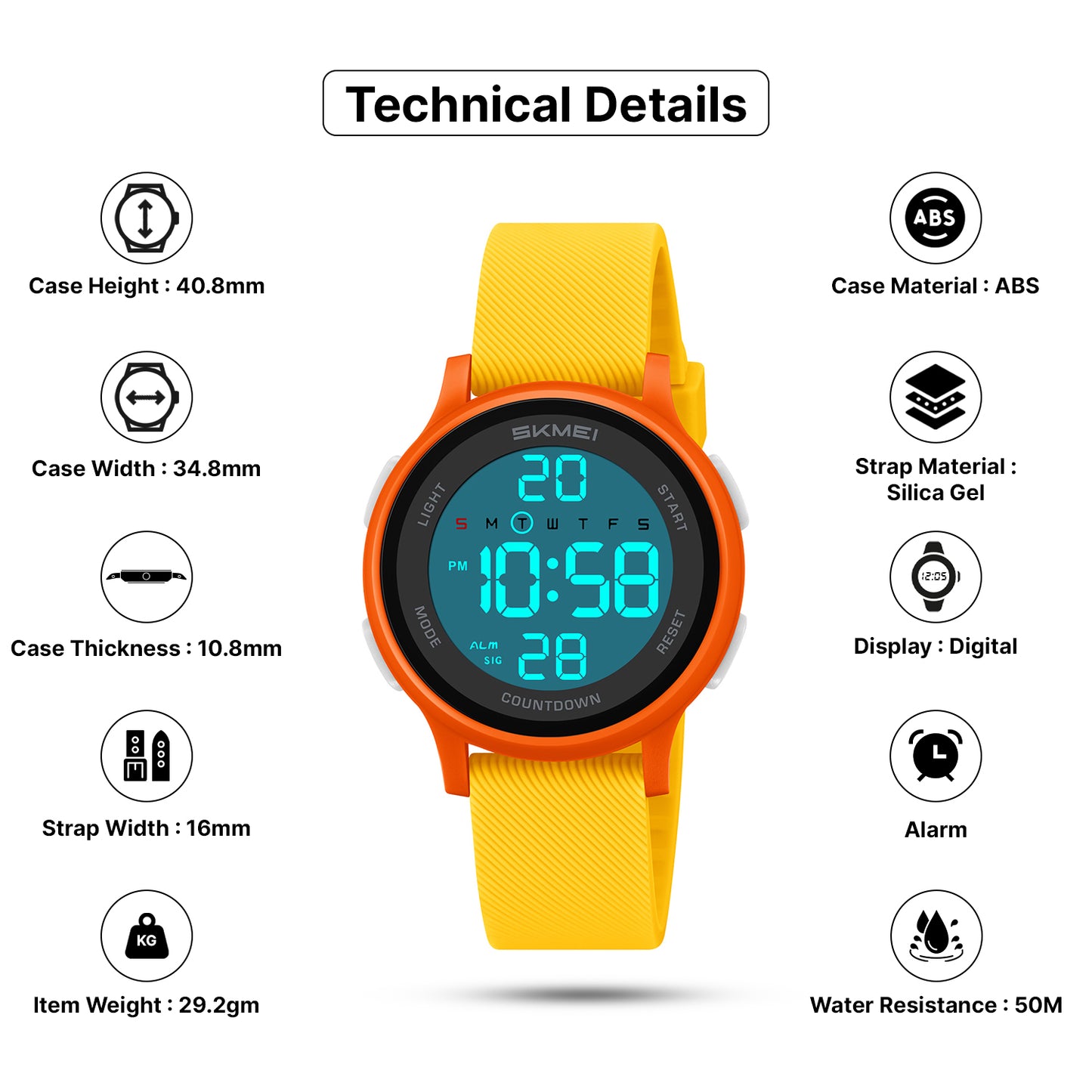 Skmei Digital Dial Silica Gel Strap Watch for Kids - 2427