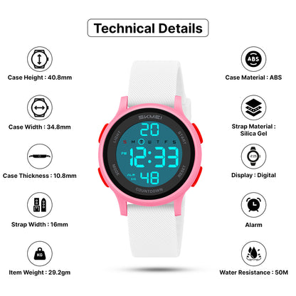 Skmei Digital Dial Silica Gel Strap Watch for Kids - 2427