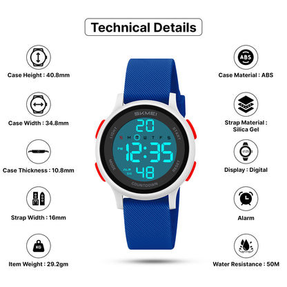 Skmei Digital Dial Silica Gel Strap Watch for Kids - 2427