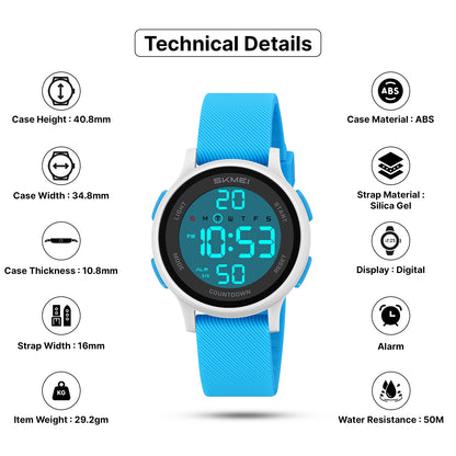 Skmei Digital Dial Silica Gel Strap Watch for Kids - 2427