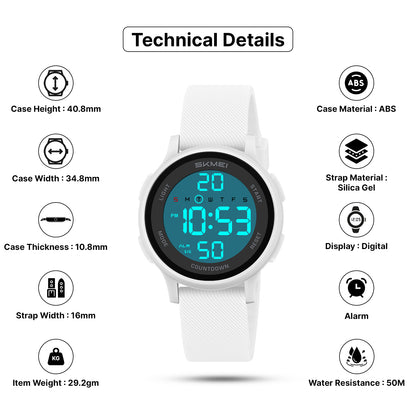 Skmei Digital Dial Silica Gel Strap Watch for Kids - 2427