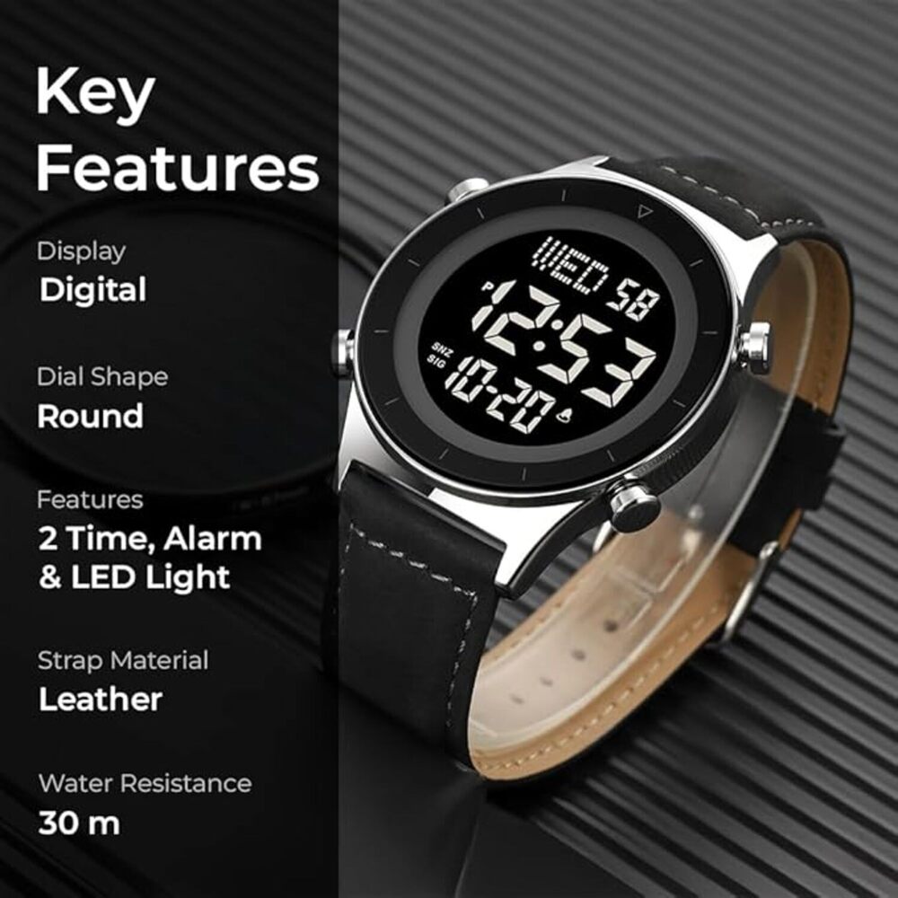 Rugged Digital Sports Watch for Men with Multi Function Display and Outdoor Style