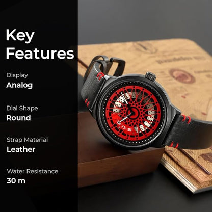 Premium Skeleton Dial Watch for Men – Leather Strap, Designer Mechanical Style Wrist Watch for Casual & Formal Wear